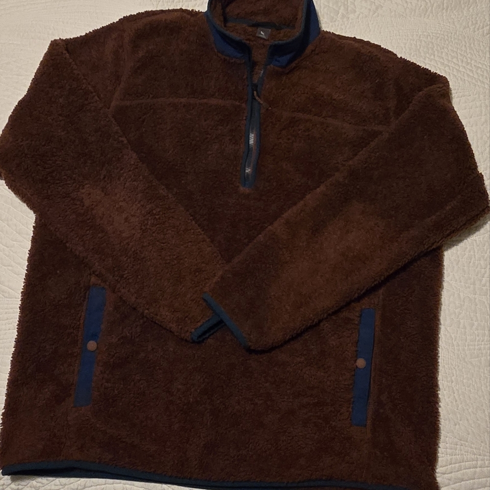 Eddie Bauer sherpa quarter zip, men's large